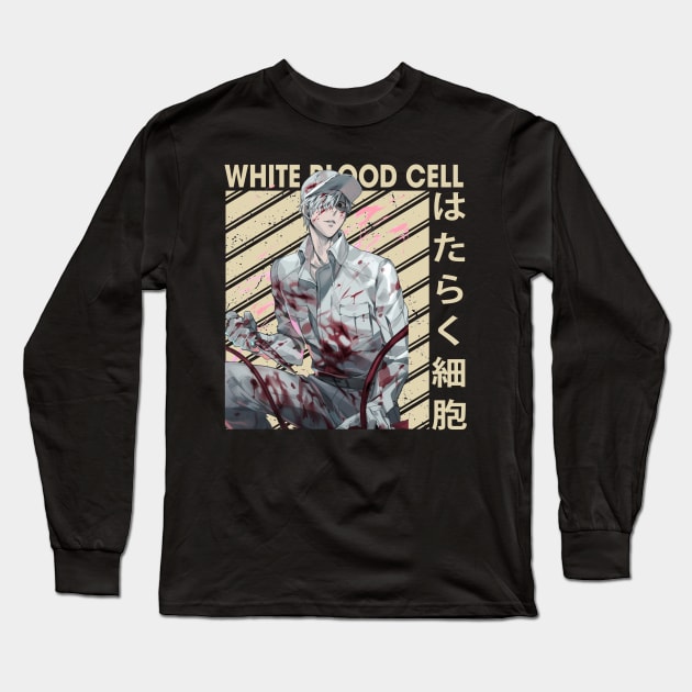 Classic Art White Blood Cell Comedy Japanese Anime Long Sleeve T-Shirt by QuickMart